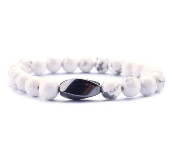 Gemstone white beads bracelets